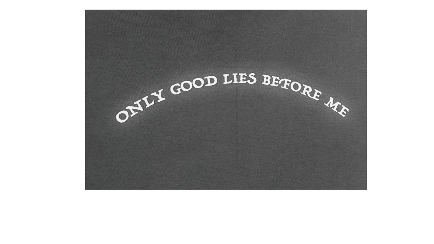 Smoky Grey "Only Good Lies Before Me" Oversized T-Shirt