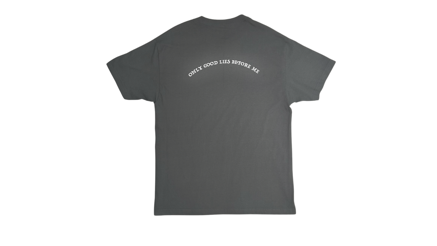 Smoky Grey "Only Good Lies Before Me" Oversized T-Shirt